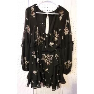 ASOS DESIGN Dress Tiered Ruffles Blouson Sz 8 Whimsigoth Boho Fairy Cottage